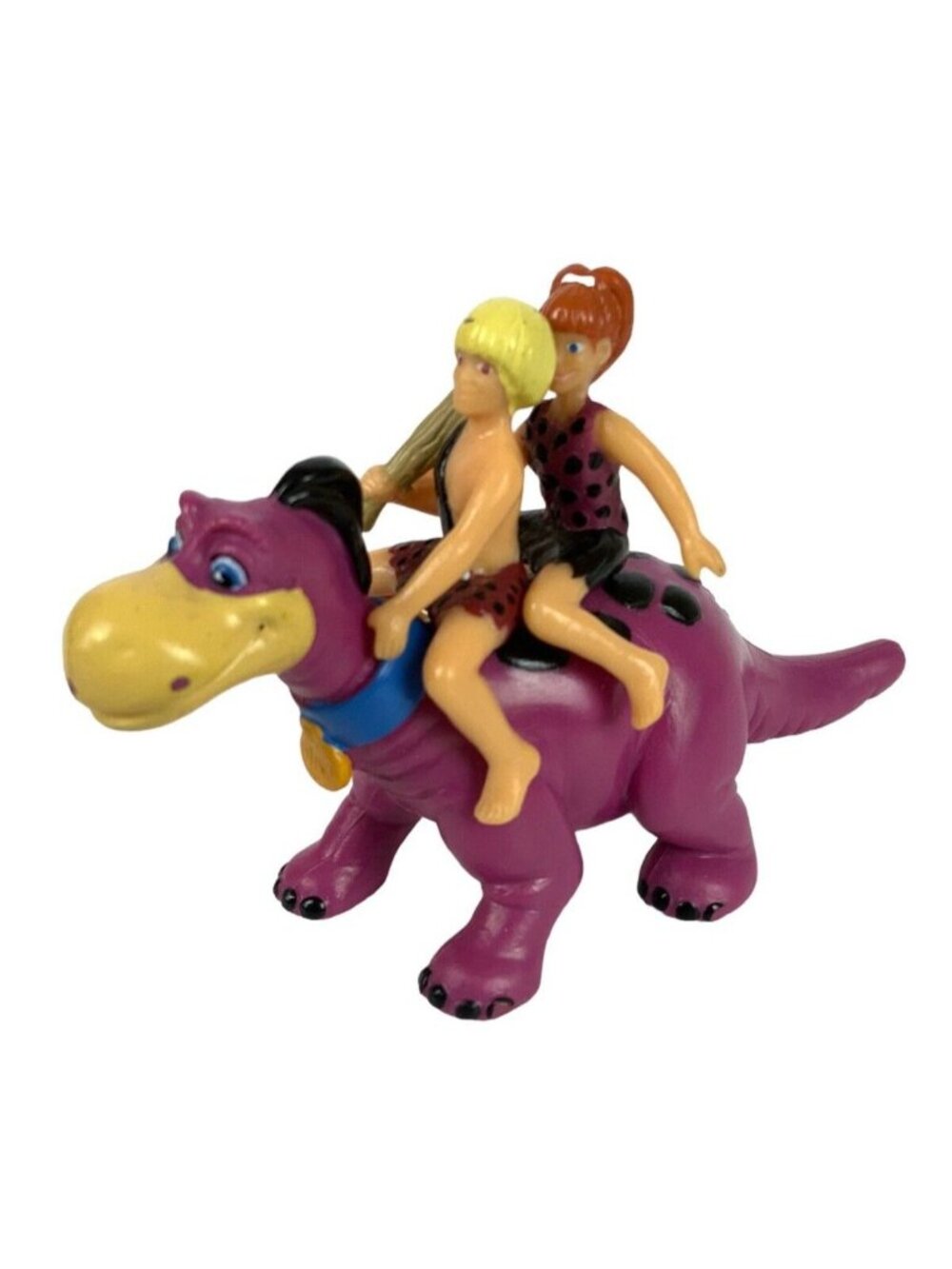 Pebbles & Bamm Bamm Riding Dino PVC Toy Figure 1992 Dakin Amblin Flintstones